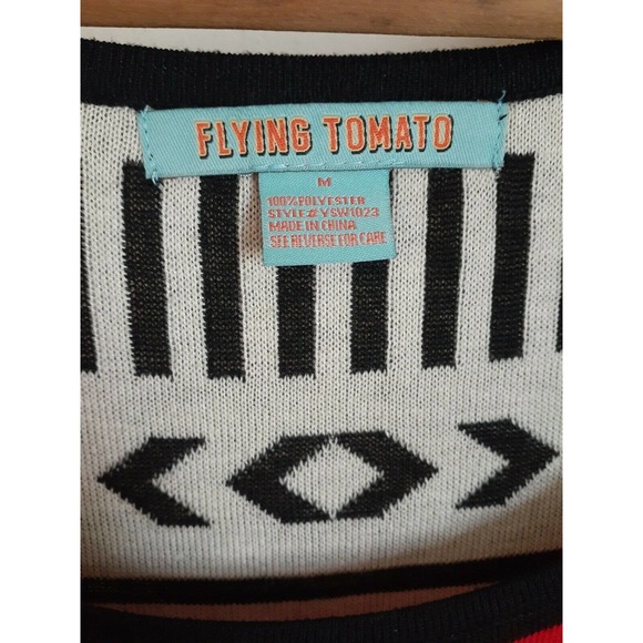 Flying Tomato Geometric 3/4 Sleeve Dress Sz M - Picture 2 of 8